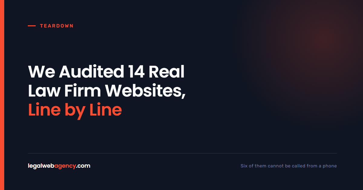 We audited 14 real law firm websites line by line - six of them cannot be called from a phone